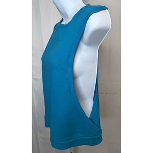 Vintage 80s Dandelion Women's Small Blue Sleeveless Sweatshirt Muscle Tank Top